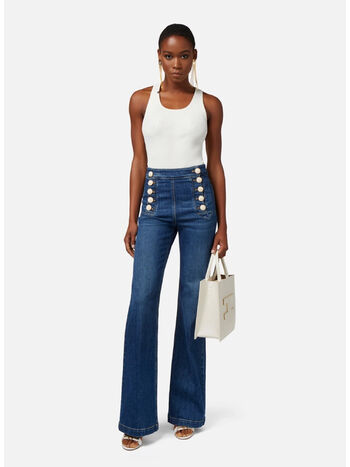JEANS PALAZZO CON BOTTONIERA, , small