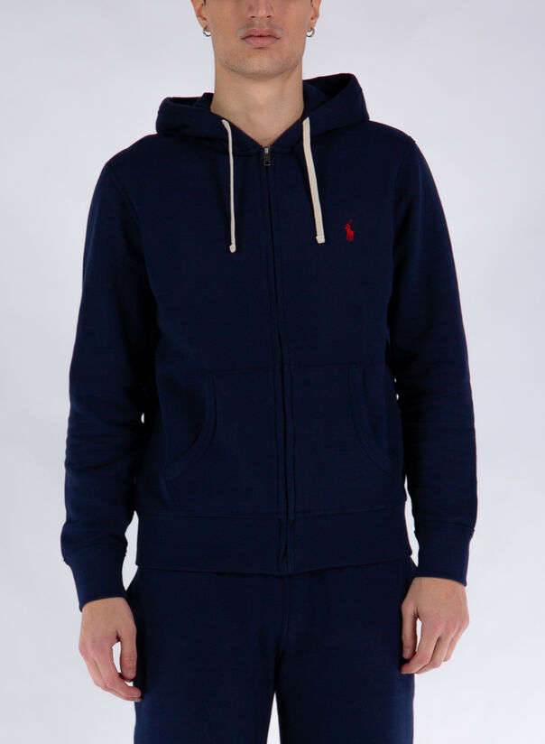 FELPA CON CAPPUCCIO FLEECE, 004CRUISENAVY, large