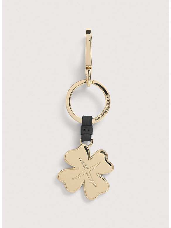 PORTACHIAVI BASIC METAL LIGHT GOLD LUCKY LEAF, 001 NOIR, medium