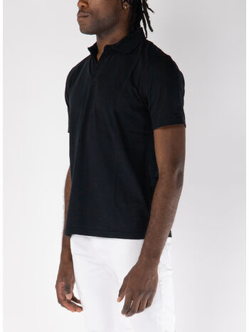 POLO BRIGHTON SENZA BOTTONI, 00022H BLACK, small