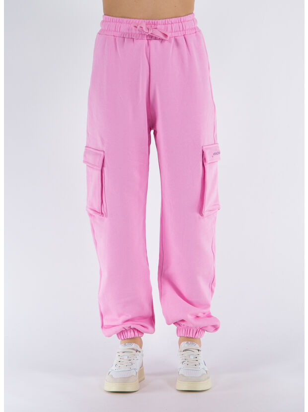 PANTALONE IN FELPA, ROSA BON BON , large