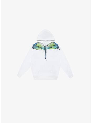 FELPA HOODIE ICON WINGS, 0150 WHITE LIGHT GREEN, small