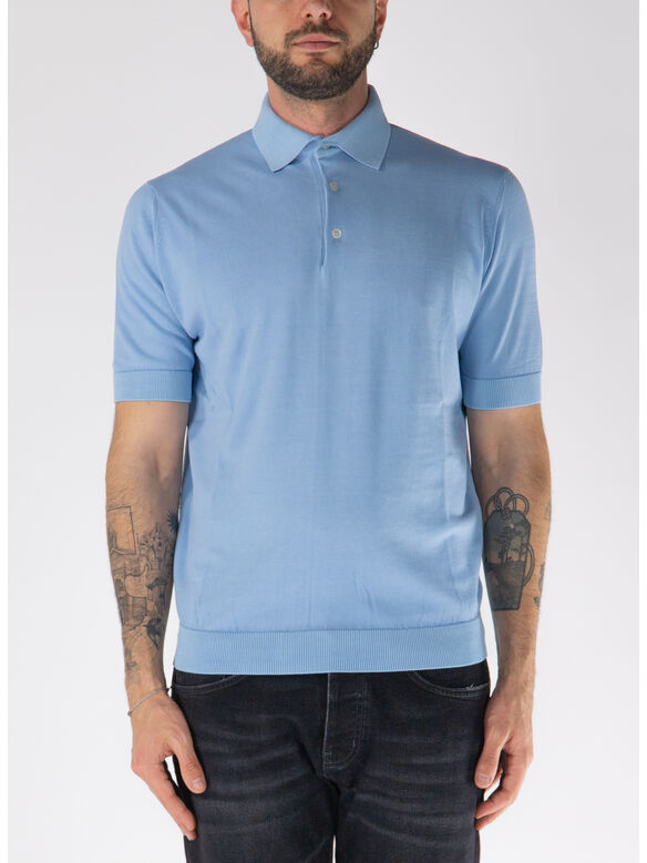 POLO IN MAGLIA A MANICHE CORTE, 871, medium