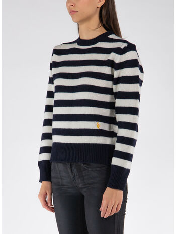 MAGLIA SRC WOOL, Navy/Ecru Stripe, small