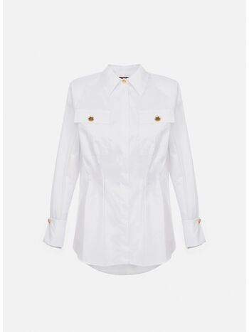 CAMICIA OVER IN POPELINE, 100 BIANCO, small