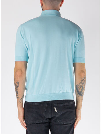 POLO IN MAGLIA A MANICHE CORTE, 701, small