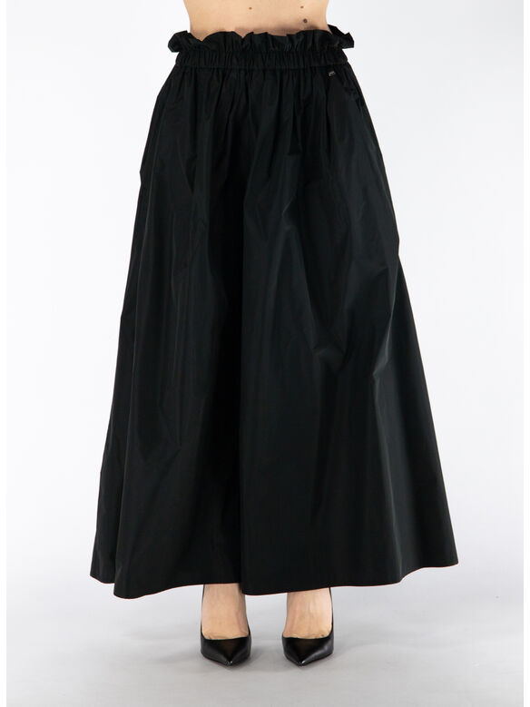 GONNA LUNGA CON VITA ELASTICIZZATA, 9300 NERO, medium