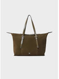 BORSA TOTE BAG SUEDE, V65N MILITAR GREEN-NICKEL, thumb