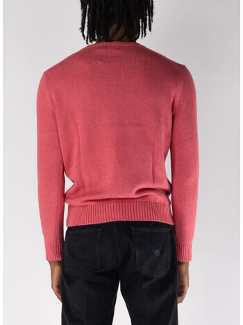 MAGLIONE GIROCOLLO  CON LOGO RICAMATO, RED SKY HEATHER, small