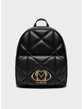 ZAINO TRAPUNTATO CON MAXI LOGO, 000 NERO, thumb