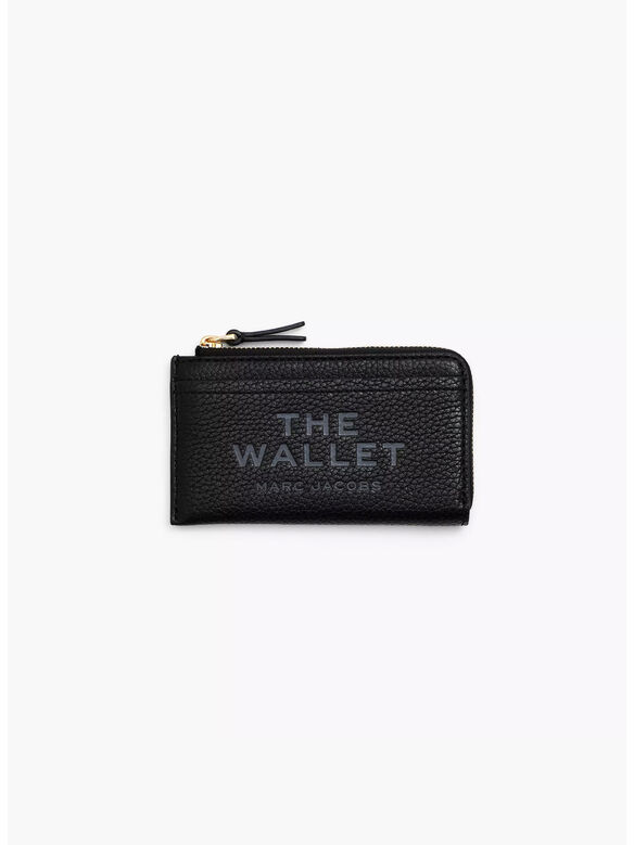 PORTAFOGLIO THE LEATHER TOP ZIP, 001 BLACK, medium