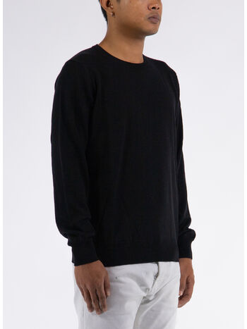 MAGLIONE GIROCOLLO RASATO, 13 NERO, small