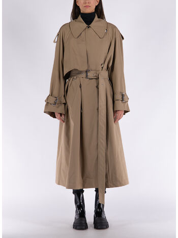 TRENCH OVERSIZE IN COTONE ANTI GOCCIA, 001, small
