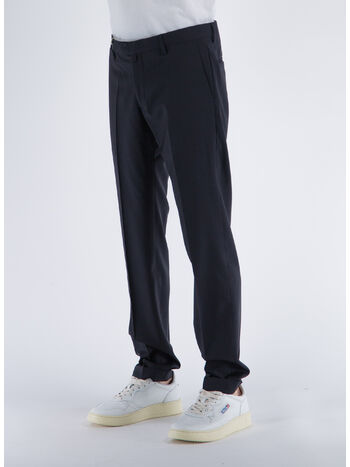 PANTALONE IN FRESCO LANA, 11 NAVY, small