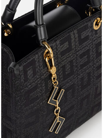 BORSA TOTE CON MONOGRAMMA, 110 NERO, small