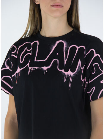 T-SHIRT CON STAMPA, NERO-STAMPA ROSA, small