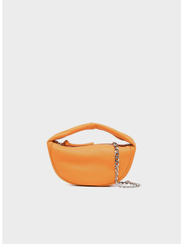 BORSA BABY CUSH ORANGE FLAT GRAIN LEATHER, OR ORANGE, large