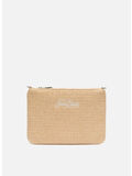 POCHETTE PARISIENNE EFFETTO PAGLIA CON LOGO RICAMATO, 06521H 11 ESSENTIAL EMB, thumb