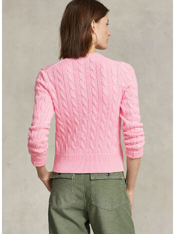 CARDIGAN IN MAGLIA TRECCIATA, CARMEL PINK, small
