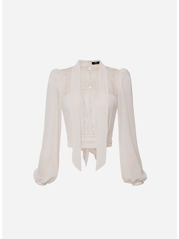 CAMICIA CON PIZZO, 193 BURRO, large