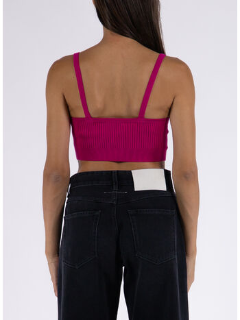 CROP TOP IN MAGLIA STRETCH BIKER BUCKLES, A0244, small