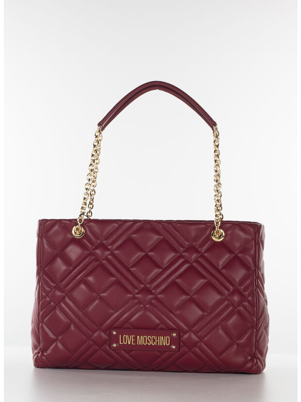 BORSA TOTE TRAPUNTATA, 552 VINO, large