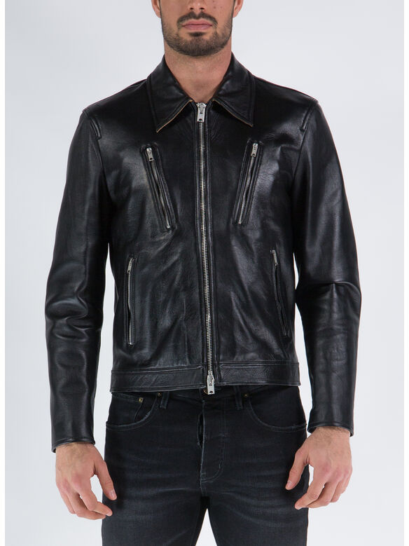 GIACCA IN PELLE, 99 BLACK, medium