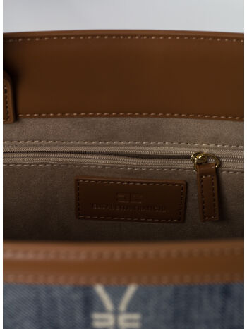 BORSA SHOPPER MOTIVO LOSANGA IN DENIM, AP1DENIMCUOIO, small