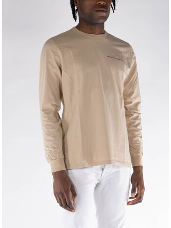 T-SHIRT CON LOGO, WHITE PEPPER/RIO RED, small