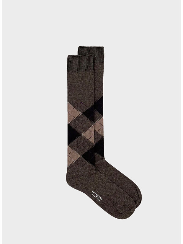 CALZA ARGYLE UNISEX, 0131 MARRONE / BEIGE, large