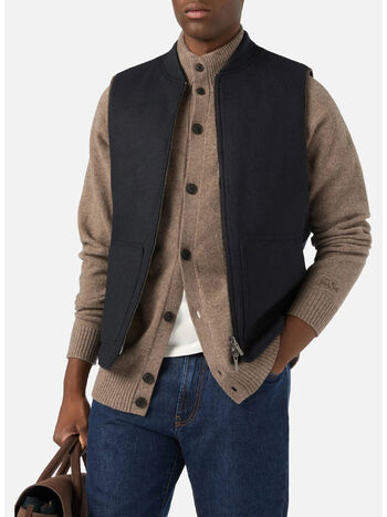 GILET SPENCER POCKET WOOL, 00029M 61 BLUE NAVY, small