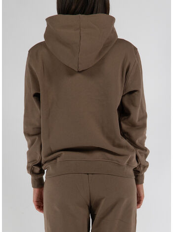 FELPA FULL ZIP CON CAPPUCCIO, TORTORA, small