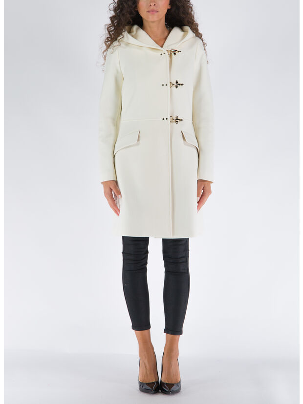 GIUBBOTTO VIRGINIA 3 GANCI CON CAPPUCCIO, B008 BIANCO LANA, large