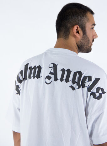 T-SHIRT CLASSIC LOGO OVER TEE, 0110WHITEBLACK, small