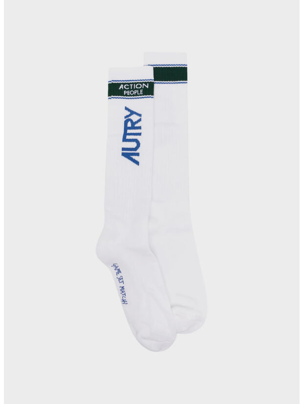 CALZINI SPORTY, 46WB WHT/BL, large