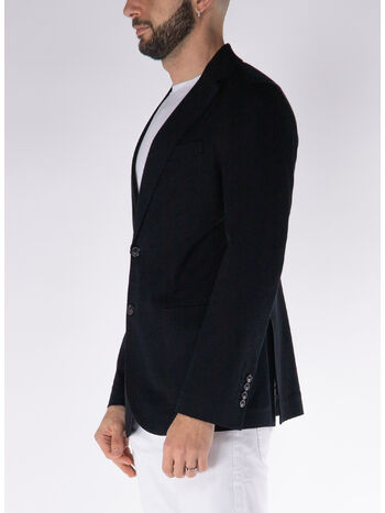 GIACCA MONOPETTO IN PIQUET, 001 BLACK, small