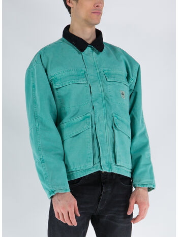 GIUBBOTTO WASHED CANVAS, TEAL TEAL, small