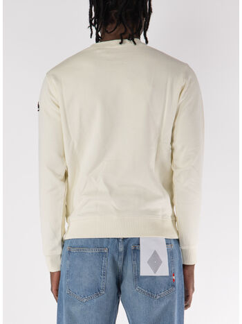 FELPA GIROCOLLO CON PATCH LOGO, 002 OFF WHITE, small