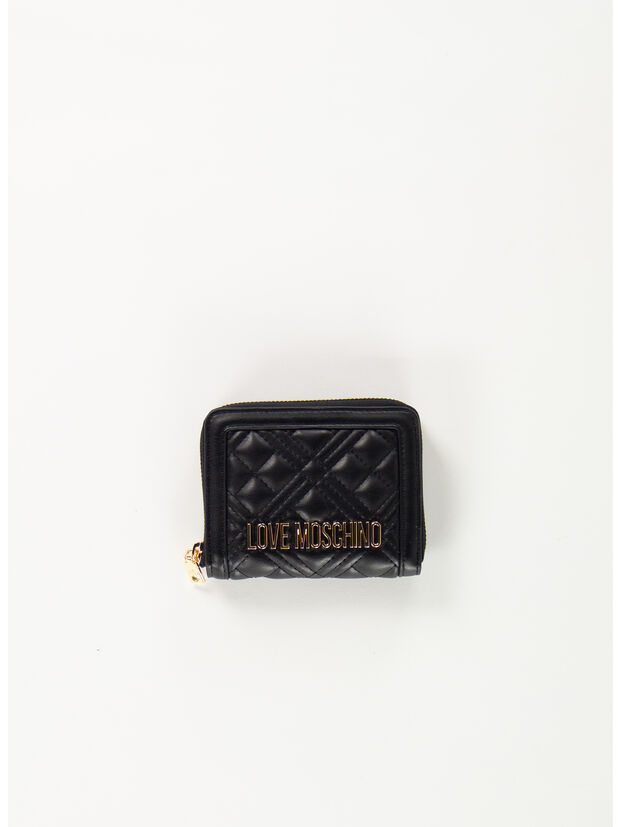 PORTAFOGLIO ZIP AROUND QUILTED SMALL, 000 NERO, large