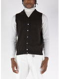 GILET CON COLLO A V, 190 MARRONE, thumb