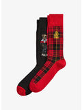 CALZINI POLO 2 PAIA, BLACK RED, thumb