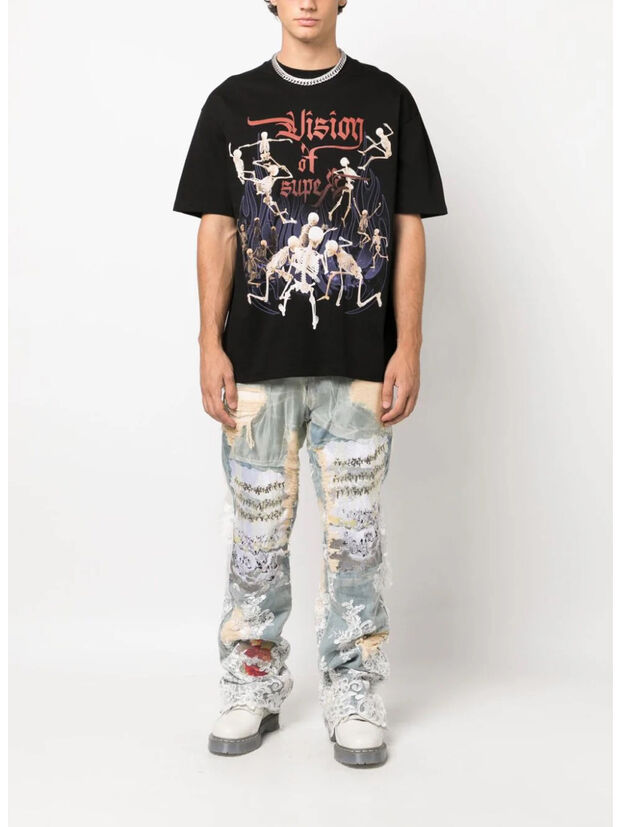 T-SHIRT ROCK SKULL GRAPHIC, BLACK, large