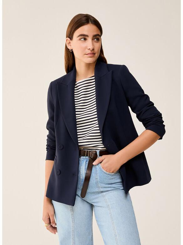 GIACCA DOPPIOPETTO IN CADY, 005 BLU, medium