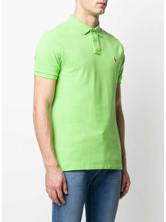 POLO A MANICHE CORTE CON LOGO RICAMATO, KIWI LIME, medium