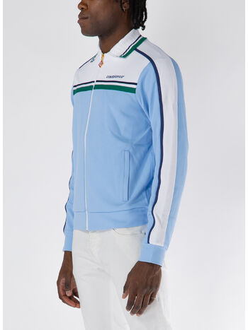 FELPA FULL ZIP CONTRAST YOKE, PALE BLUE, small