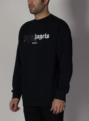 FELPA PARIS SPRAYED LOGO CREW, BLACK/WHITE, small