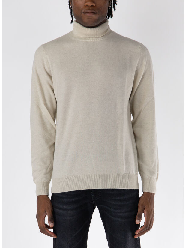 MAGLIONE A COLLO ALTO, 030 BEIGE, large