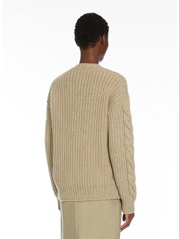 MAGLIONE ACCIAIO IN MAGLIA TRECCIATO, 005 KHAKI, small