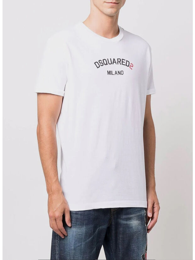 T-SHIRT DSQUARED2 MILANO, 100 WHITE, large