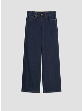 JEANS WIDE LEG, 002 BLU SCURO, small